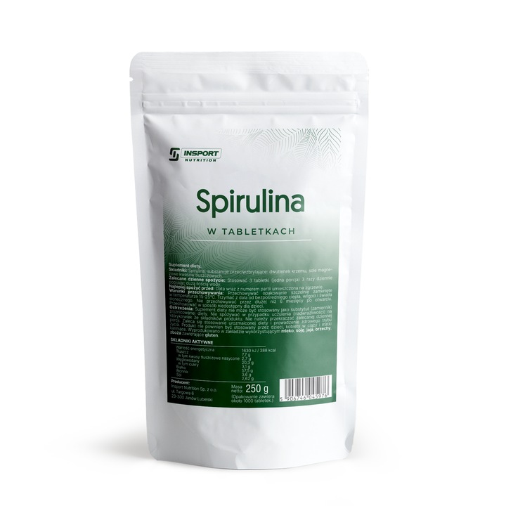 Spirulina, Insport Nutrition, Supliment alimentar, Alge marine, Imunitate, Detox, 250g, 1000 comprimate