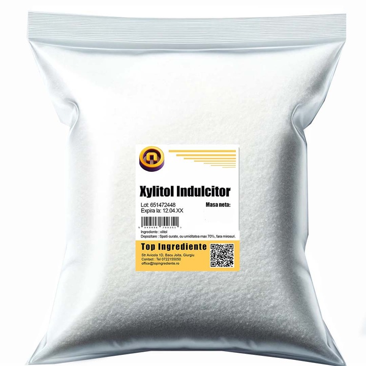 Indulcitor natural Top, Xylitol, pudra cristalina, 5kg