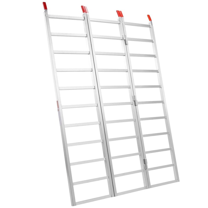 Сгъваема и преносима рампа за товарене/разтоварване, максимален капацитет 700 кг, алуминий, 1956×1379×38 mm