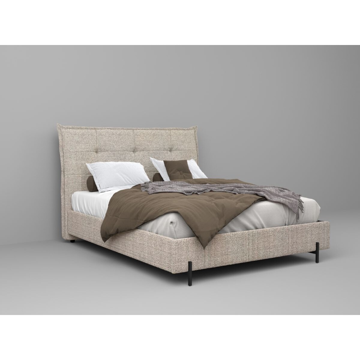 Set Mobila Dormitor, Axel tapitat, C19, Pat 160x200, 2 Noptiere