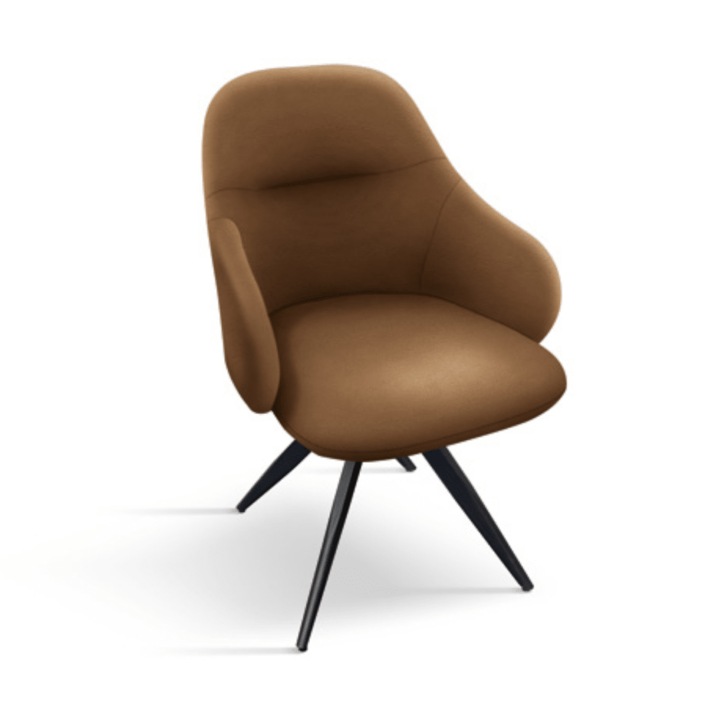 Scaun tip fotoliu Simply, imitatie piele maro