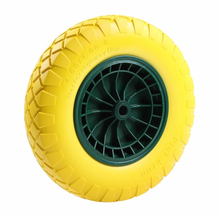 Roata roaba plina PLU, spuma poliuretanica, rulment cu ace, D 390 mm