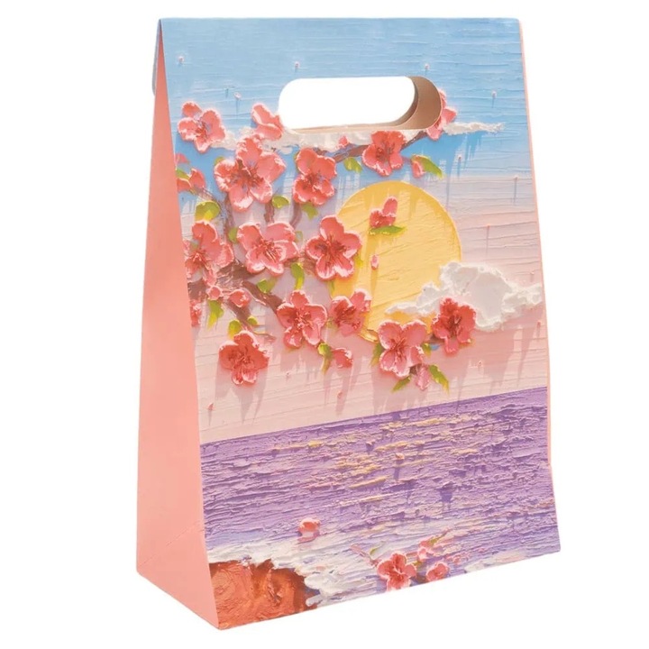 3D festő dizájn táskák tépőzárral és fogantyúval - 4-es modell (10 db-os készlet), Createur, 15x7x21cm