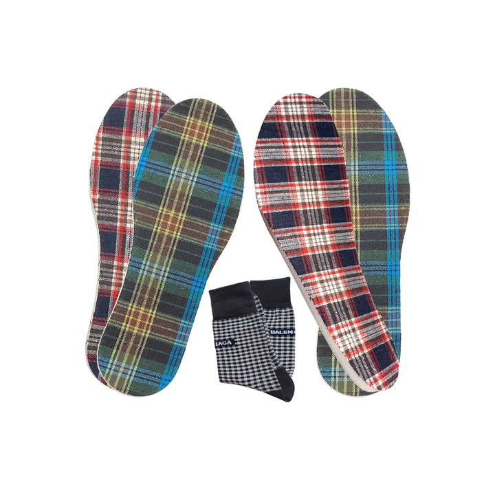 Branturi Pantofi talpic Pad Patfus Picior pentru Adidasi si Incaltaminte cu Spuma Memorie, Pernite Antisoc ortopedice Branturi Pad pentru Pantofi, Ciorapi Soseta Sosete cu Tartan Model in Carouri de Craciun pentru Femei, 3Set,, Multicolor, 34-38 EU