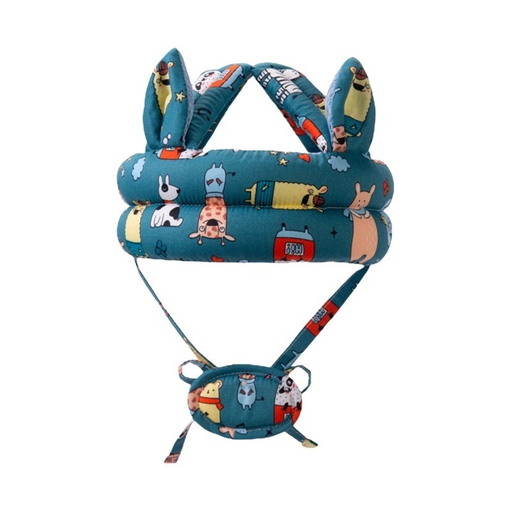 Бебешка защитна каска, регулируема, 14,57-22 инча, памучна материя, за обучение на ходене и катерене