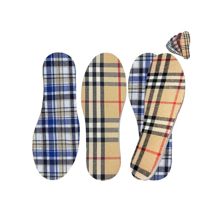 Branturi, spuma cu memorie, design scotian tartan, multicolor, 35-24 EU