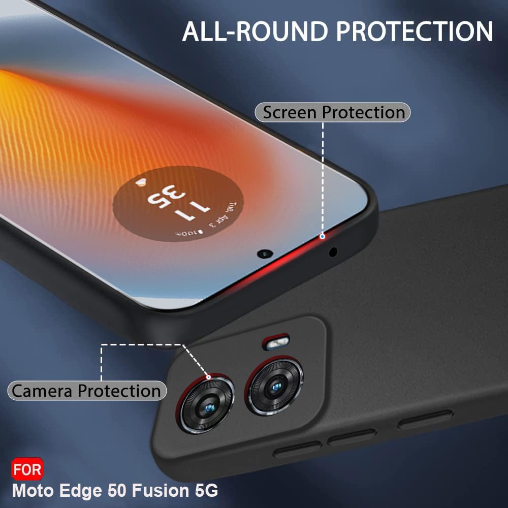 Husa Silicon TPU G-Tech Liquid, Compatibil cu Motorola Edge 50 Fusion, din silicon, Negru