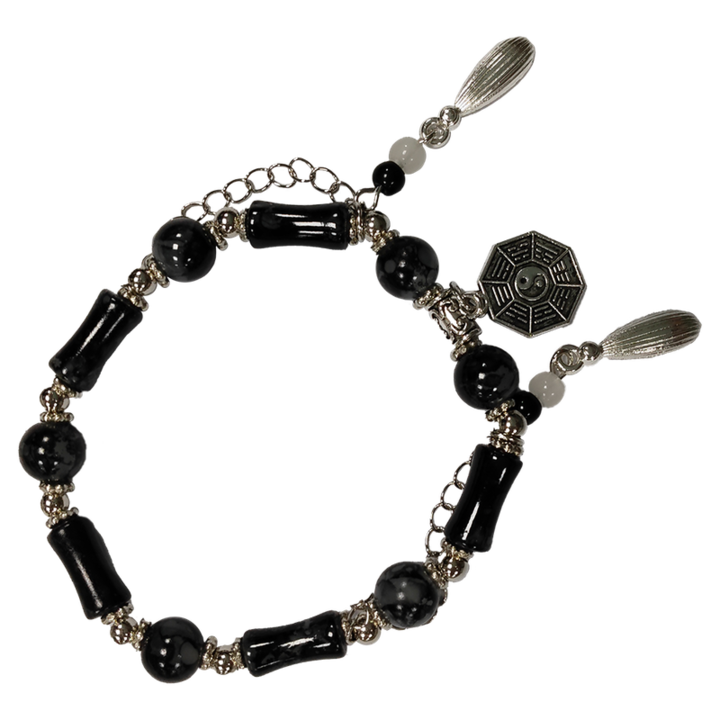 Bratara dama, HEyilin, aliaj, negru/argintiu