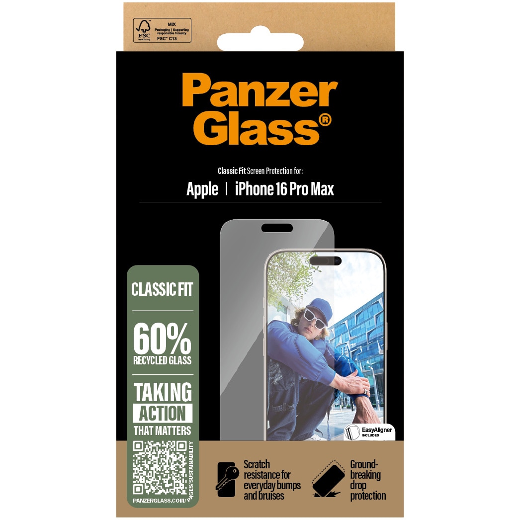 Folie de protectie Sticla PanzerGlass Classic Fit pentru iPhone 16 Pro Max