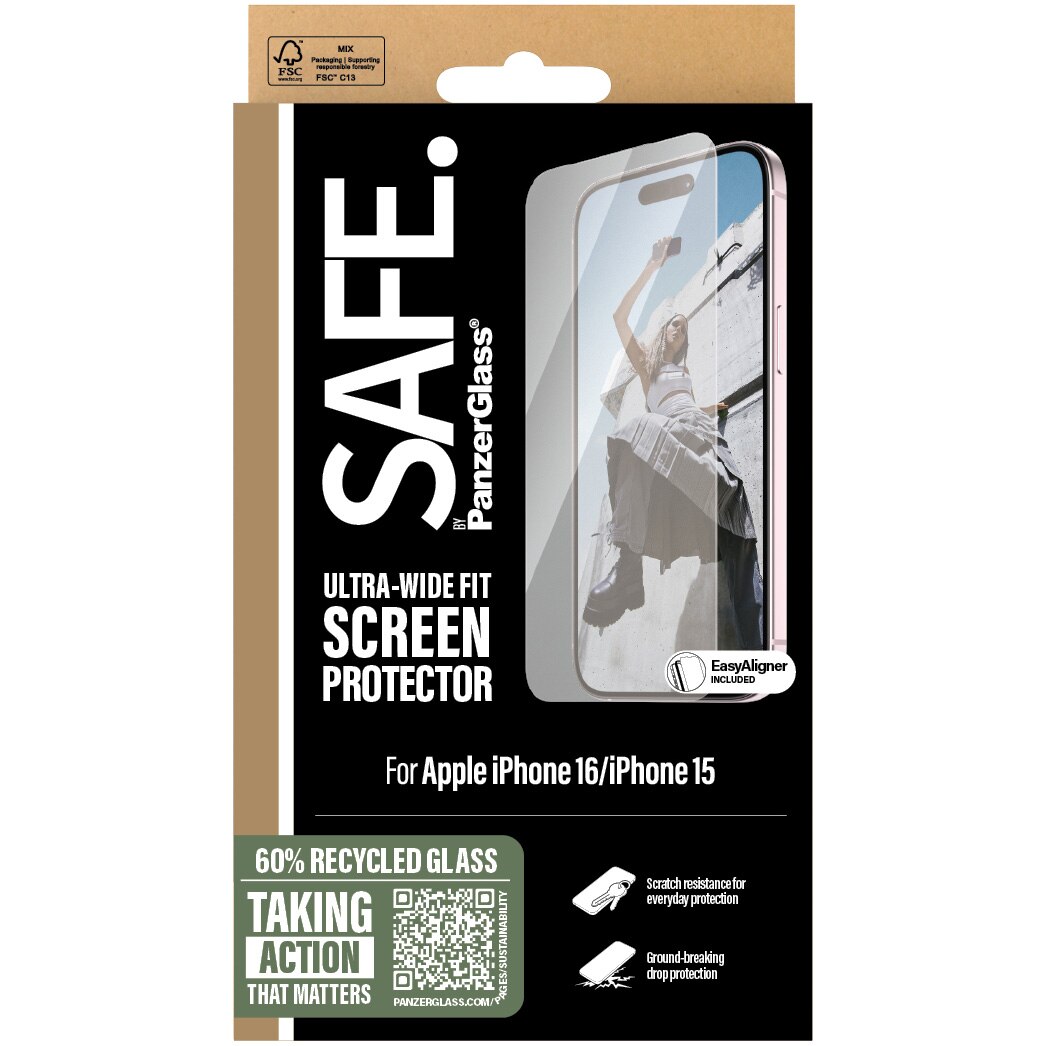 Folie de protectie Sticla PanzerGlass Safe UWF pentru iPhone 16