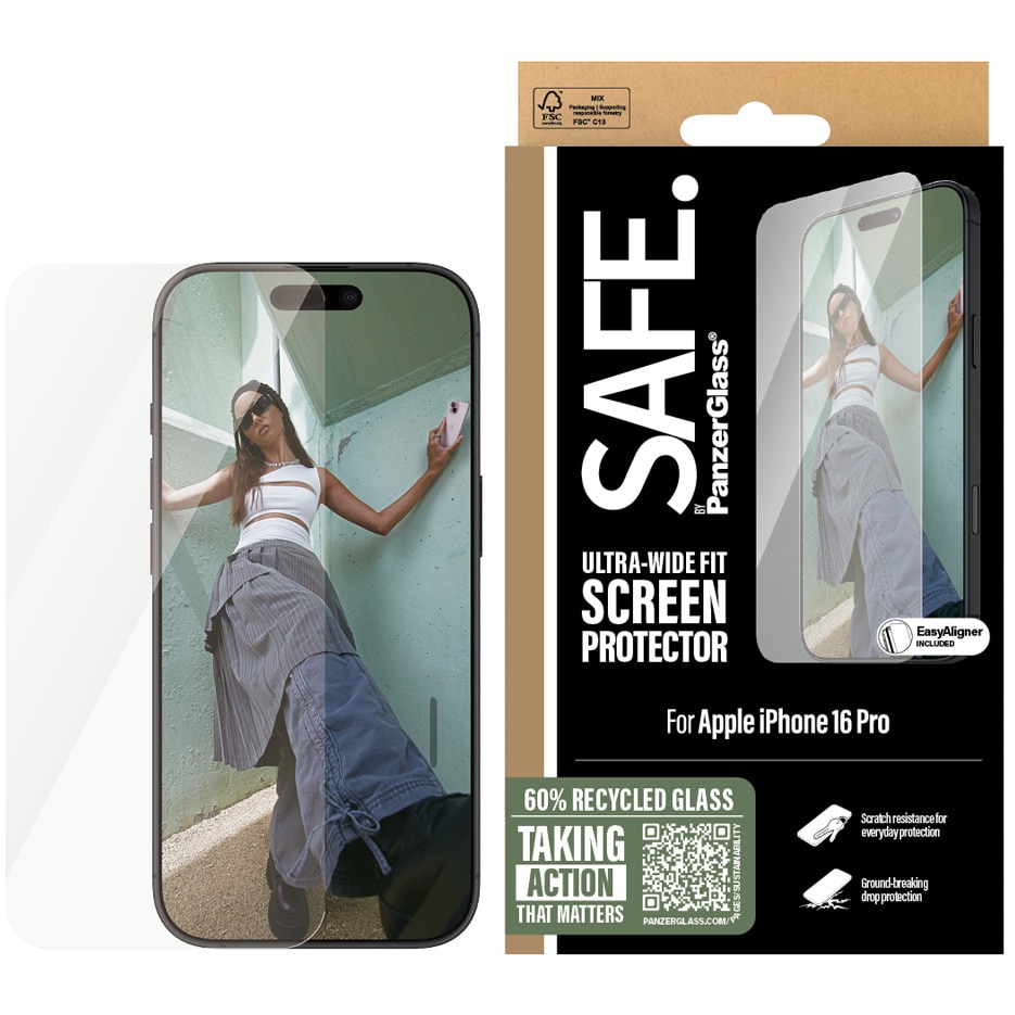 Folie de protectie Sticla PanzerGlass Safe UWF pentru iPhone 16 Pro