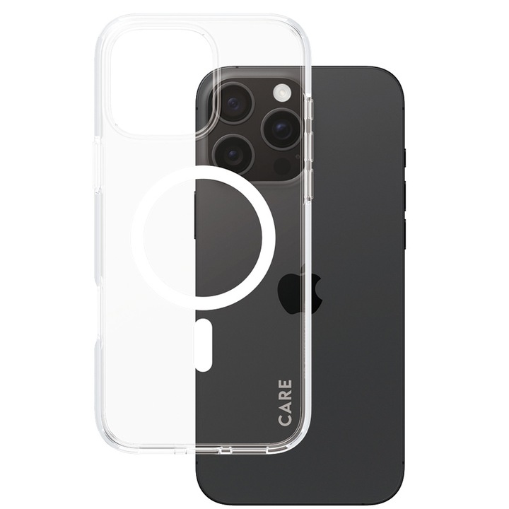 Предпазен калъф PanzerGlass Hard Care Magsafe за iPhone 16 Pro Max, Прозрачен/Бял