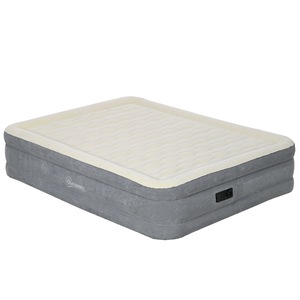 Saltea camping gonflabila Outsunny, 92x203x46cm, pompa integrata, bej