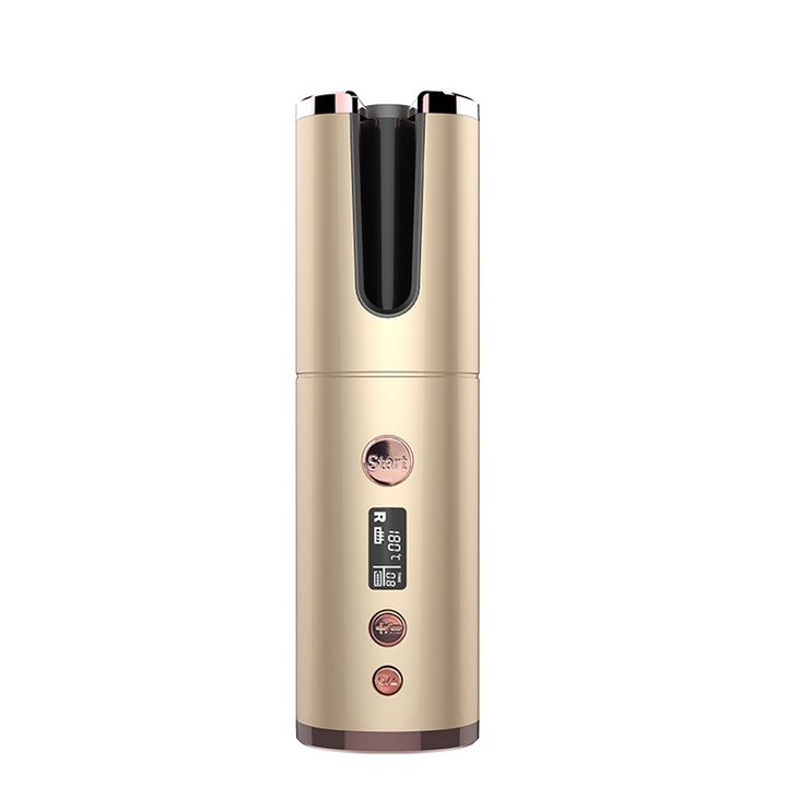 Ondulator reincarcabil din ceramica de turmalina, Peysaitr, auriu, 34W, 190mm