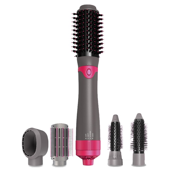 Set perie de par cu aer cald 5 in 1, Peysaitr, accesorii multifunctionale
