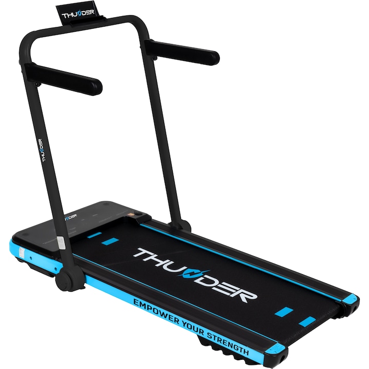 Електрическа бягаща пътека, Thunder, Impact-Blue, Bluetooth, максимална скорост 12 км/ч, максимално натоварване 130 кг, син