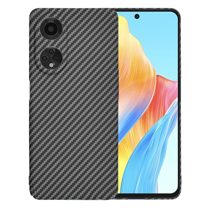 Кейс за Oppo A98 CarbonFiber UltraSlim Lightweight черен