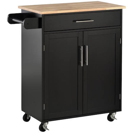 Insula Roti Insula de bucatarie Homcom, cu roti si bara pentru prosoape, 83x45x91 ...