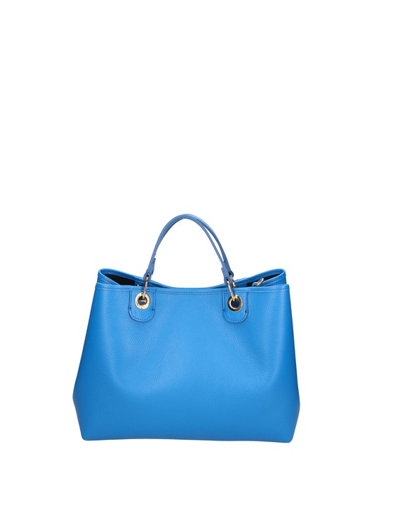 Gave Lux, Geanta de piele cu maner si etui interior, Albastru deschis