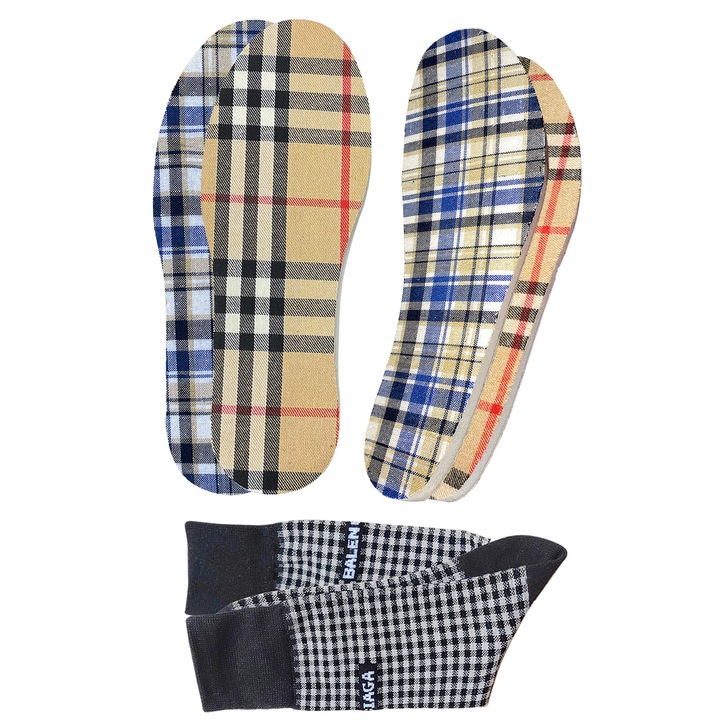 Branturi Pantofi talpic Pad Patfus Picior pentru Adidasi si Incaltaminte cu Spuma Memorie, Pernite Antisoc ortopedice Branturi Pad pentru Pantofi, Ciorapi Soseta Sosete cu Tartan Model in Carouri de Craciun pentru Femei, 3 Set, Burbery 27-38 EU