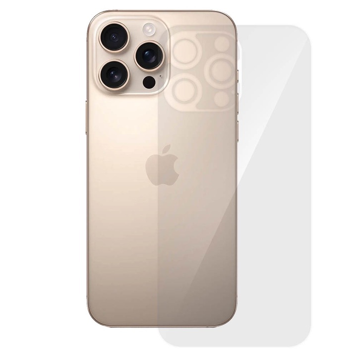 Folie spate SILKASE pentru Apple iPhone 16 Pro Max, protectie spate, silicon regenerabil