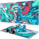 Mousepad XXL Luoistu, protectie birou, impermeabil, reversibil Verde/Gri, 90x40x0,3cm-Albastru