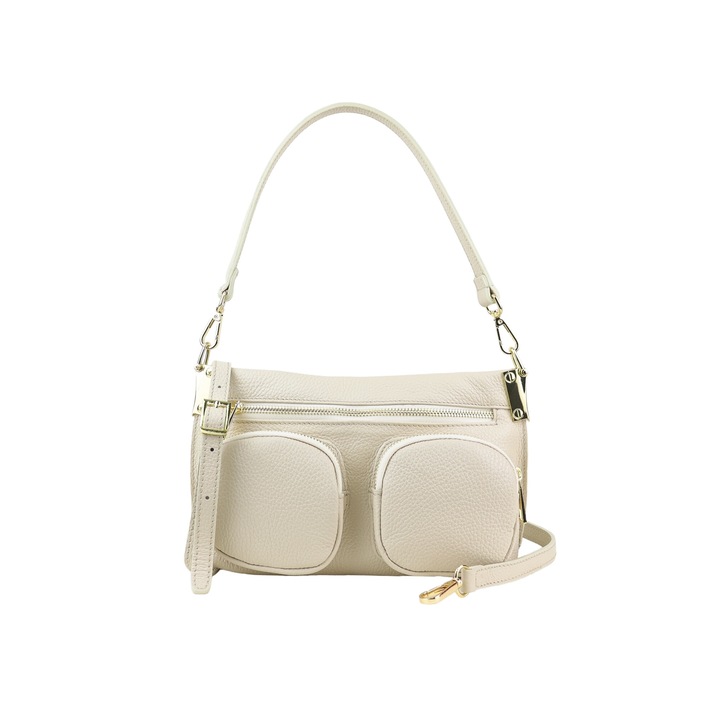 Női táska, Moranti, Cabo-M, Natúr bőr, Ecru
