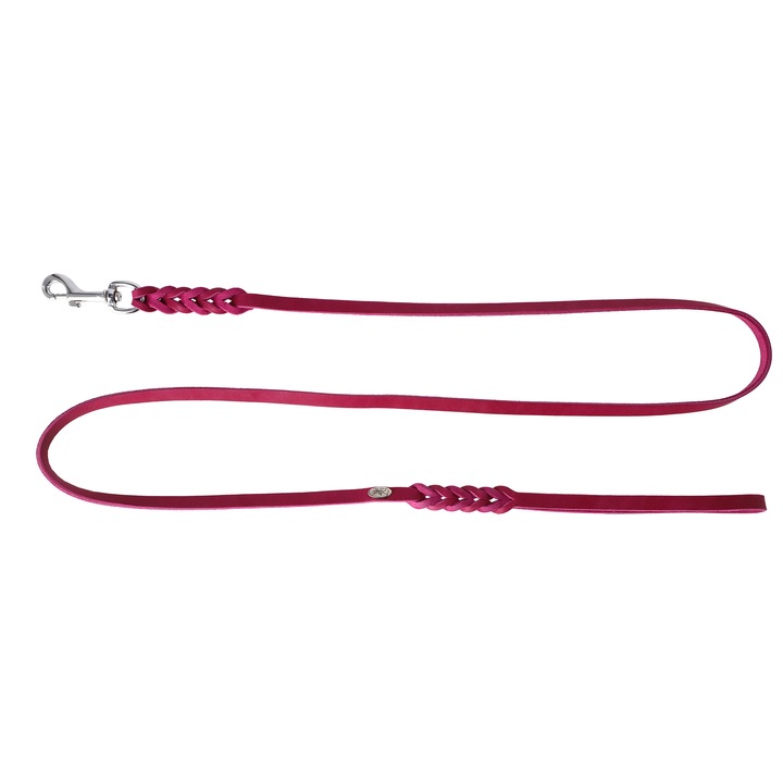 Lesa pentru caini, Dingo, Natural Leather, piele impletita, violet, 1.2x180cm