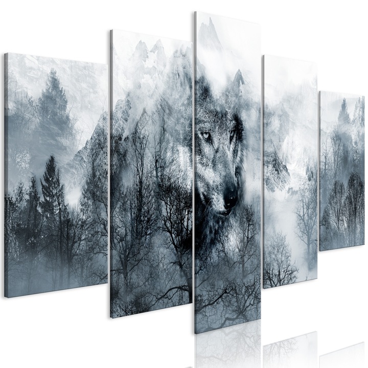 Картина пано Artgeist, Premium print, Планински хищник, 5 части, Широка - 100 x 50 см