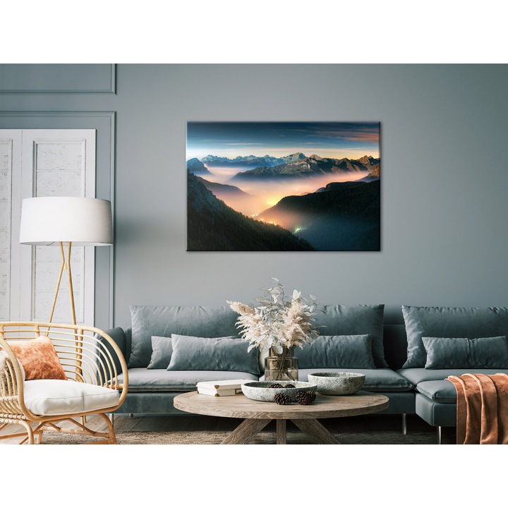 Картина Artgeist, Италианско платно - Mountain Breath, 1 част, Широка - Втори вариант - 30 x 20 см