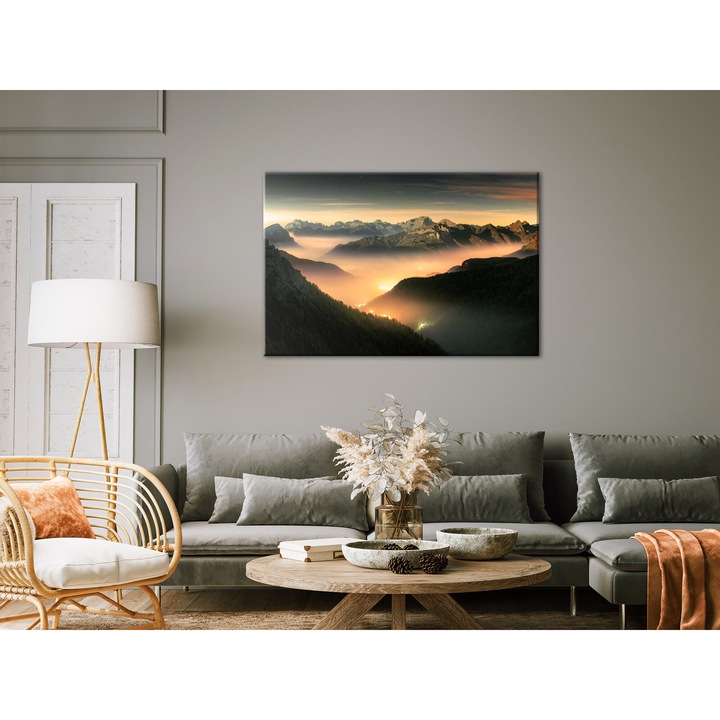 Картина Artgeist, Италианско платно - Mountain Breath, 1 част, Широка - Трети вариант - 120 x 80 см