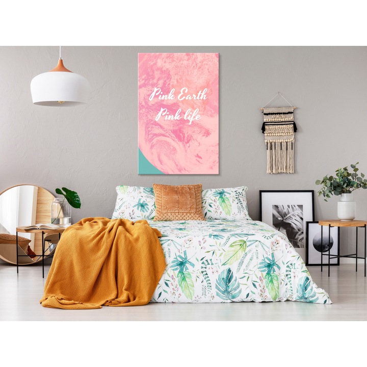 Канава картина Artgeist, Premium принт - Pink Earth, Pink Life, 1 част, Вертикална - 40 x 60 см