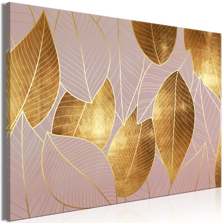 Tablou canvas Artgeist, Premium print - Precious Leaves, 1 piesa, Wide - 120 x 80 cm