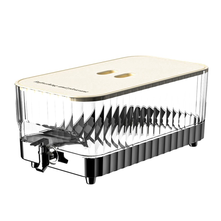 Кутия за вода, голям капацитет, с кран, издръжлив материал, без BPA, 20x20x30 см