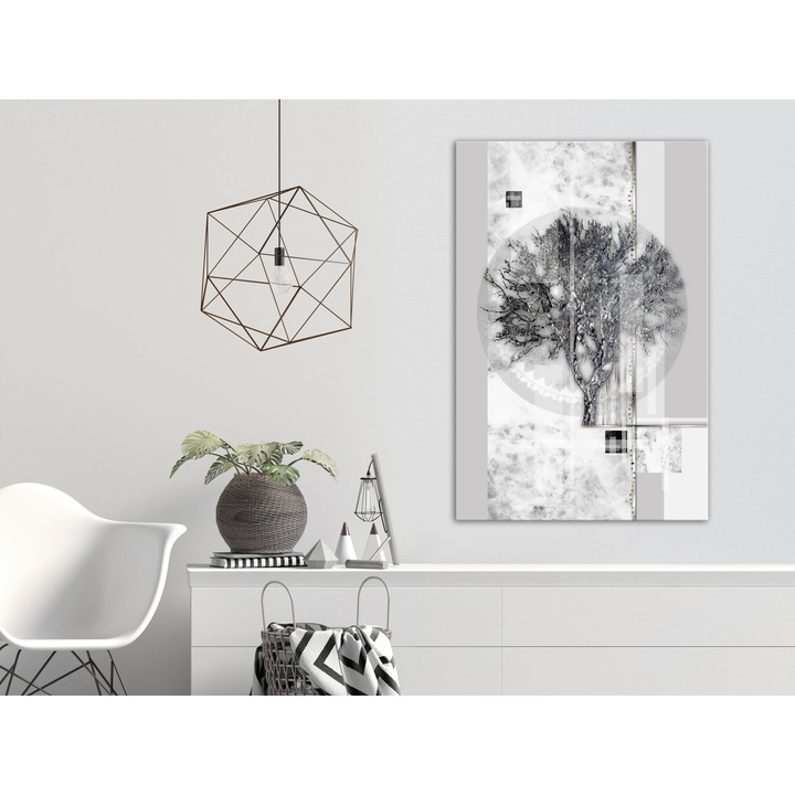 Картина пано Artgeist, първокласен принт - Сребърно дърво, 1 част, вертикална - 40 x 60 см