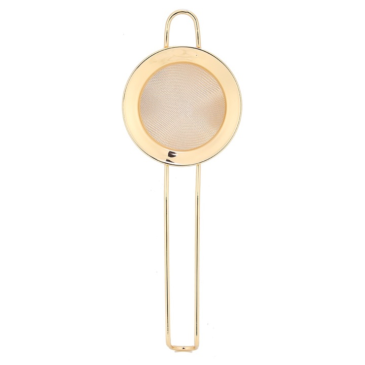 Аксесоари за филтър за коктейли с конусовидна форма от неръждаема стомана, цедка за прах за торта, златиста