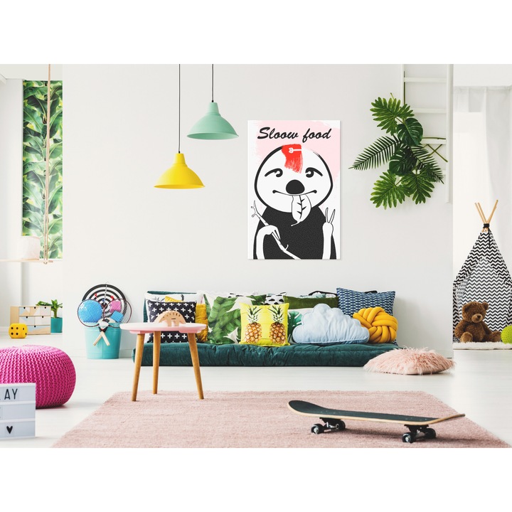 Картина Artgeist, Италианско платно - Sloth Trendsetter, 1 част, Вертикална - 60 x 90 см