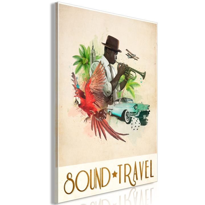 Картина пано Artgeist, Първокласен печат - Sound Travel, 1 част, Вертикална - 20 x 30 см