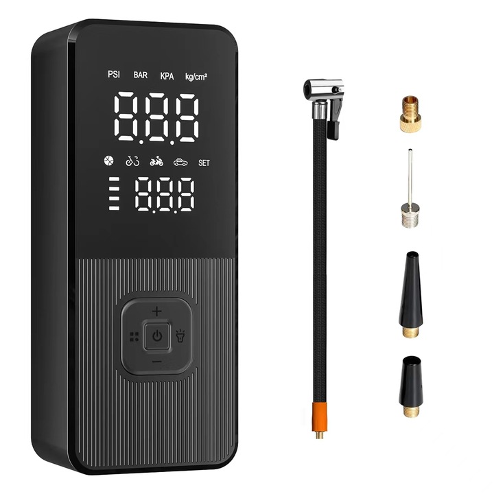 Преносима помпа за гуми, Jurnjujube Q9, 150PSI с батерия 4000mAh, манометър и LED дисплей, въздушен компресор за кола, мотоциклет, велосипед, топка