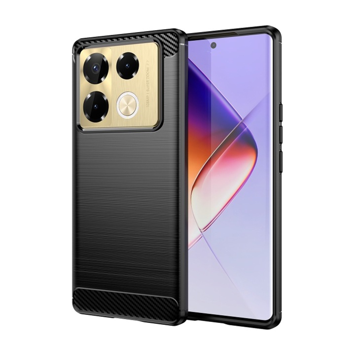 Кейс за Infinix Note 40 Pro+ Carbon Liquid Silicone черен