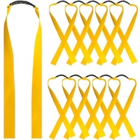 Set 12 Benzi De Cauciuc, Hggzeg, Elasticitate ridicata, Anti-alunecare, Rezistenta la uzura, Usor de transportat, Pentru jocuri de tragere, antrenament personal, 49cm, Galben