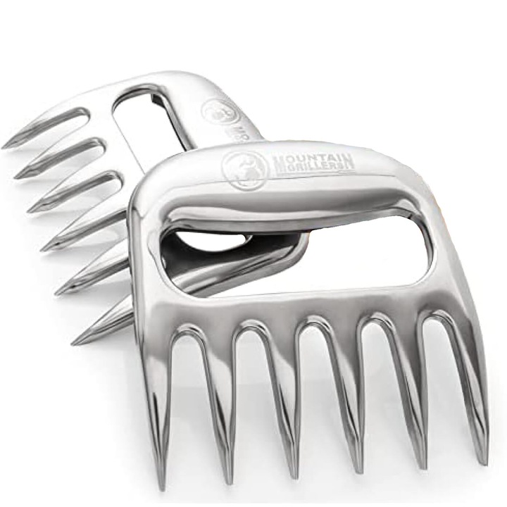 Karom készlet húsvágáshoz, hegyi grillezők, rozsdamentes acél, ezüst