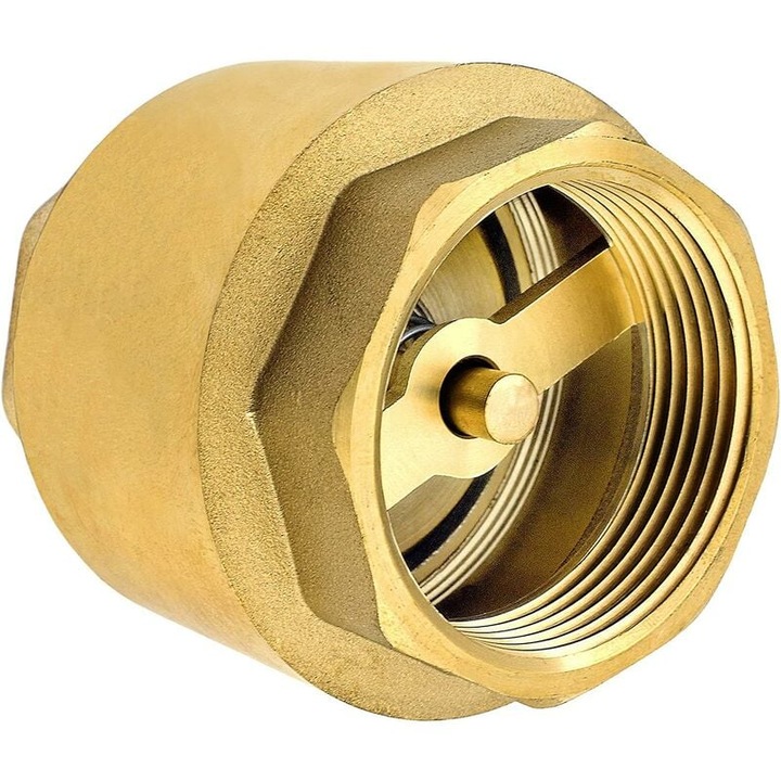 Supapa de verificare 1 1/2 inch din alama de inalta calitate, rezistenta la rugina, auriu