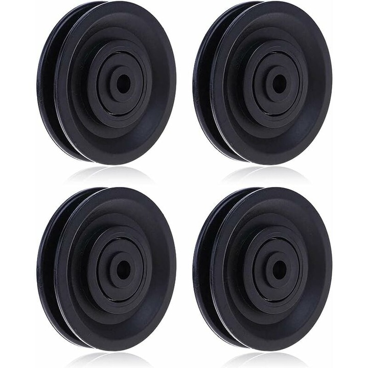 Roata de scripete universala 90mm, nylon, set 4 bucati, culoare neagra