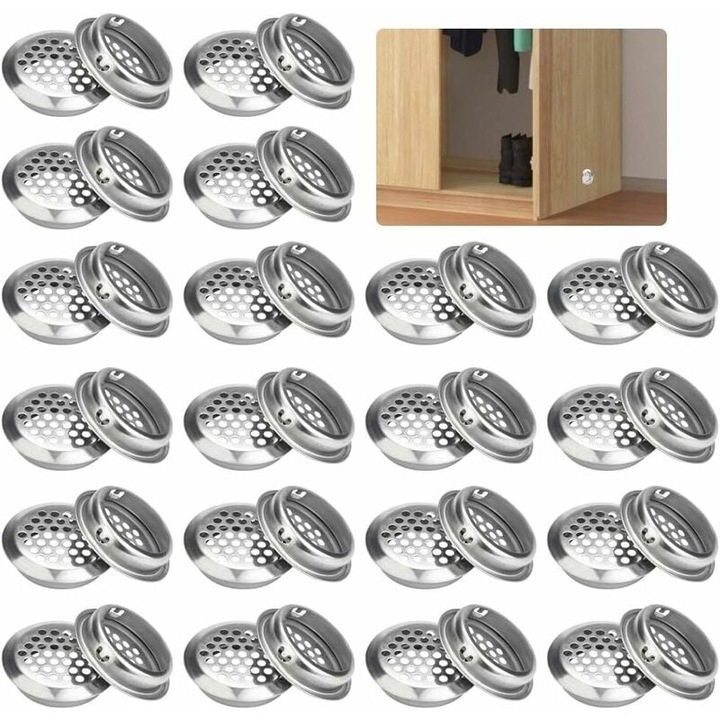 Ventilatie usoara, Enforose, set 30 buc, otel inoxidabil, design plasa