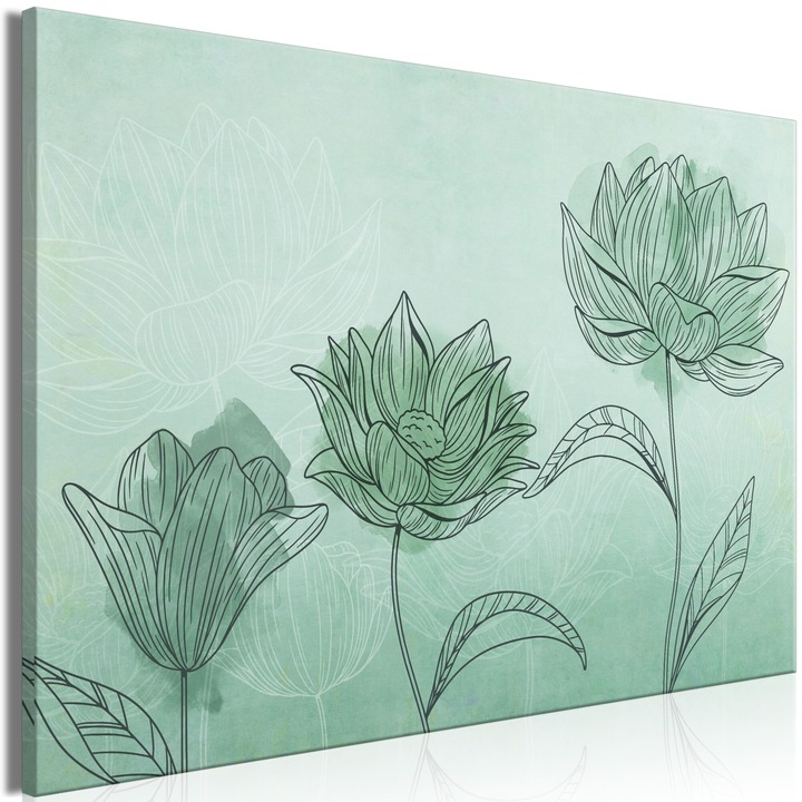 Tablou canvas Artgeist, Premium print - Three Flowers, 1 piesa, Wide - 120 x 80 cm