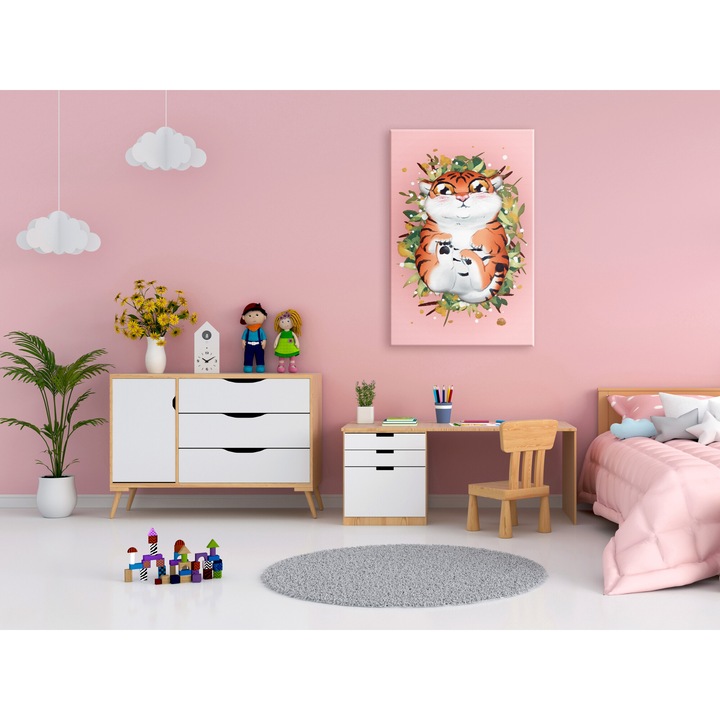 Artgeist vászonkép, Prémium nyomat - Tigris a füvön, 1 darab, Függőleges - 20 x 30 cm