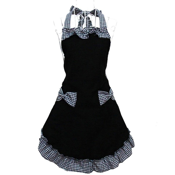 Престилки за кухня и грил, Cozevdnt, дамска престилка, черна, полиестер