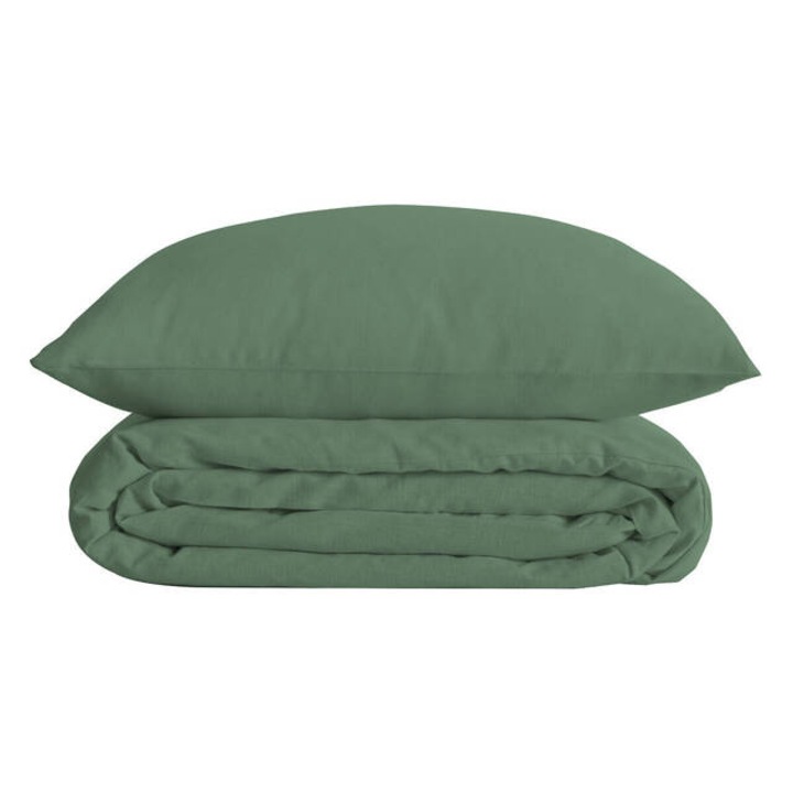 Percale terrakotta tömör pamut lepedőkészlet 240 x 220 cm - zöld