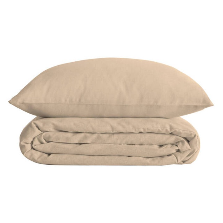 Percale lime tömör pamut lepedőkészlet 240 x 220 cm - bézs